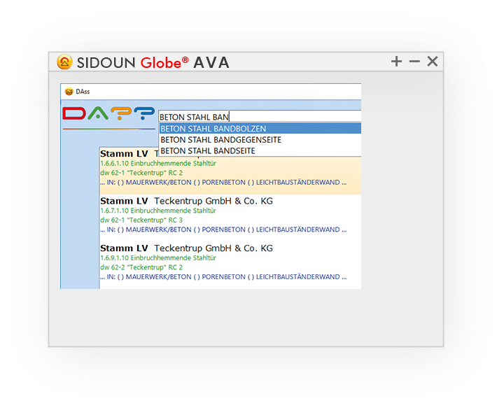 SIDOUN Globe AVA-Software Datenassistent