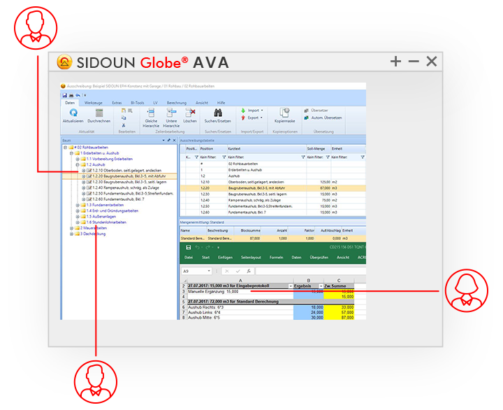 SIDOUN Globe AVA-Software Team-Modus