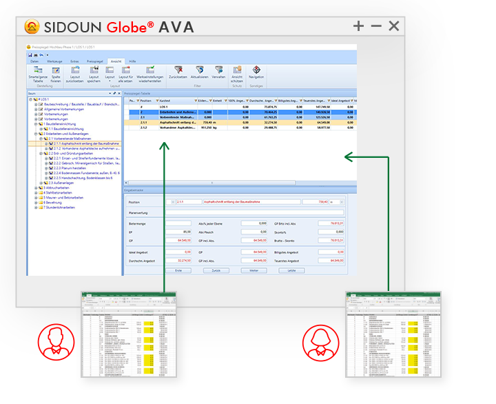 SIDOUN Globe AVA-Software GAEB Alternative X-Bieter