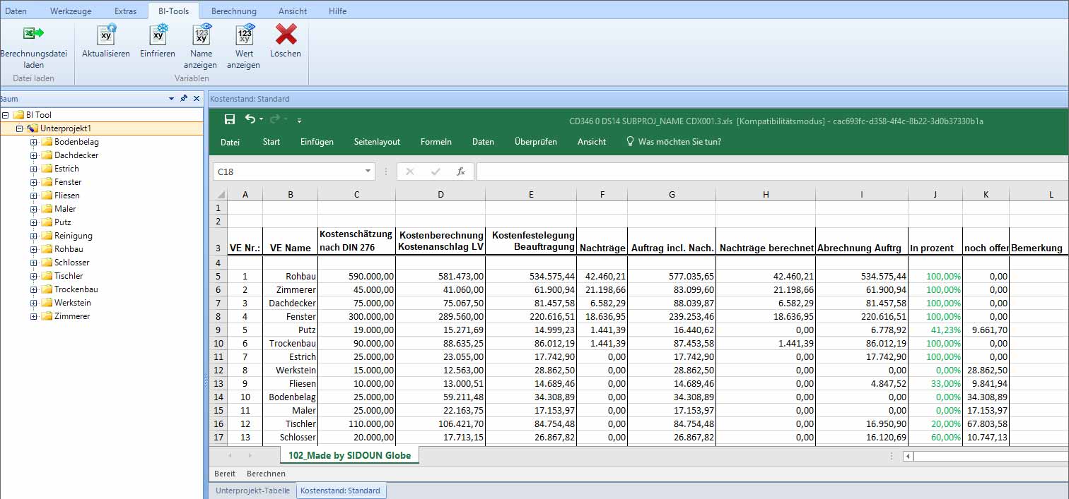 Die Vollkommene Excel-Integration in SIDOUN Globe
